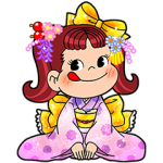 期間限定スタンプ::ペコテールぺコちゃん