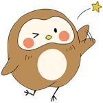 限定スタンプ::NEW！ぽふぽふフク子さん☆