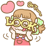 隠し無料スタンプ::限定LOOK×ペコちゃんスタンプ