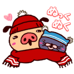 音付きスタンプ::冬パンツ♪踊れパンパカパンツ