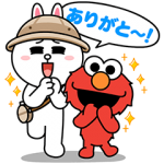 隠し無料スタンプ::LINEバブル2xセサミストリートコラボ