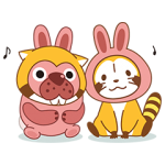 隠し無料スタンプ::ポコポコ × ラスカル コラボスタンプ♪