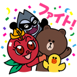 限定無料スタンプ::リンゴキッド×LINEキャラクターコラボ