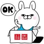 限定無料スタンプ::うさぎ100%×ユニクロ