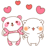 隠し無料スタンプ::【ゆるっと大人】さくらパンダ×ゲスくま
