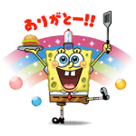 限定無料スタンプ::LINE バブル2 x スポンジ・ボブ