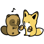 人気スタンプ特集::タヌキとキツネ3