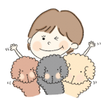人気スタンプ特集::うちの犬＆たまにさおりちゃん。
