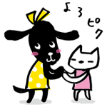 限定無料スタンプ::おめかし犬ピクとニック　ver.4