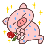 人気スタンプ特集::ぶたたは汗だく