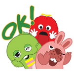 隠し無料スタンプ::LINEポコポコ×ガチャピン・ムック