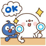 限定無料スタンプ::だいふく×キューペイ　コラボスタンプ