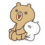 人気スタンプ特集::ぬいぐるみくまさん、うさまるを添えて２