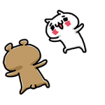 人気スタンプ特集::愛しすぎなふたり。動くにゃんことくま。