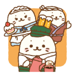 人気スタンプ特集::しろたん ワクワクお仕事スタンプ