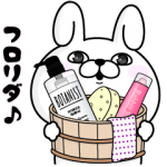 限定無料スタンプ::うさぎ１００％×&Habit