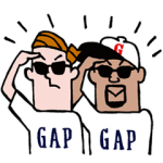 隠し無料スタンプ::GAP×JERRY☆コラボスタンプ