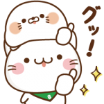 隠し無料スタンプ::毒舌あざらし×べるーにゃ