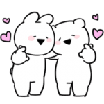 人気スタンプ特集::すこぶる動くちびウサギ＆クマ【愛】