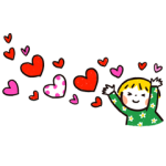 人気スタンプ特集::仲良しともだち スリムな横長メッセージ♪
