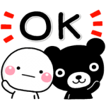 限定無料スタンプ::しろまる×くろくまくん