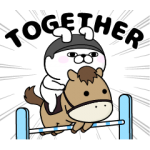 隠し無料スタンプ::うさぎ１００％×ＪＲＡ ２０２０馬術
