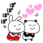 隠し無料スタンプ::ミミちゃん×ごきげんぱんだ