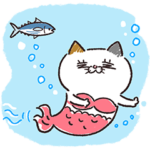 限定無料スタンプ::夏も元気に！タマ川ヨシ子（猫）第24弾