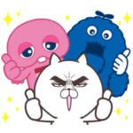 限定無料スタンプ::UQ×目ヂカラ☆にゃんこ