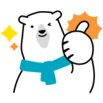 隠し無料スタンプ::キモチをスタンプに白くまくん