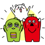 限定無料スタンプ::ガチャピン・ムック×ぷるくまさん