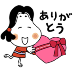 隠し無料スタンプ::祝90周年★タカノフーズのおかめちゃん