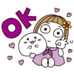 隠し無料スタンプ::【毎日使える！】はな子。×おもちちゃん