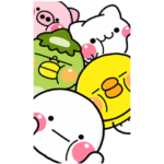 限定無料スタンプ::アサヒ飲料☆しろまるとゆかいな仲間たち！