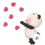 人気スタンプ特集::【動く】パンダタオル【毎日使える】