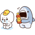 隠し無料スタンプ::かどごま×サメーズ コラボスタンプ
