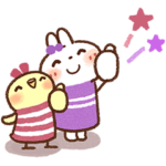 限定無料スタンプ::白うさぎさん×富士薬品