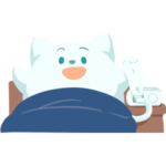 数量限定/隠し無料スタンプ::しっかりねむろう！まくらっち