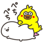 限定無料スタンプ::【動く！】ほっこりお文具さん×ポインコ