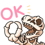 隠し無料スタンプ::キャラパキ 発掘恐竜チョコ