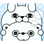 人気スタンプ特集::うさぎ&くま１００％  冬の日常